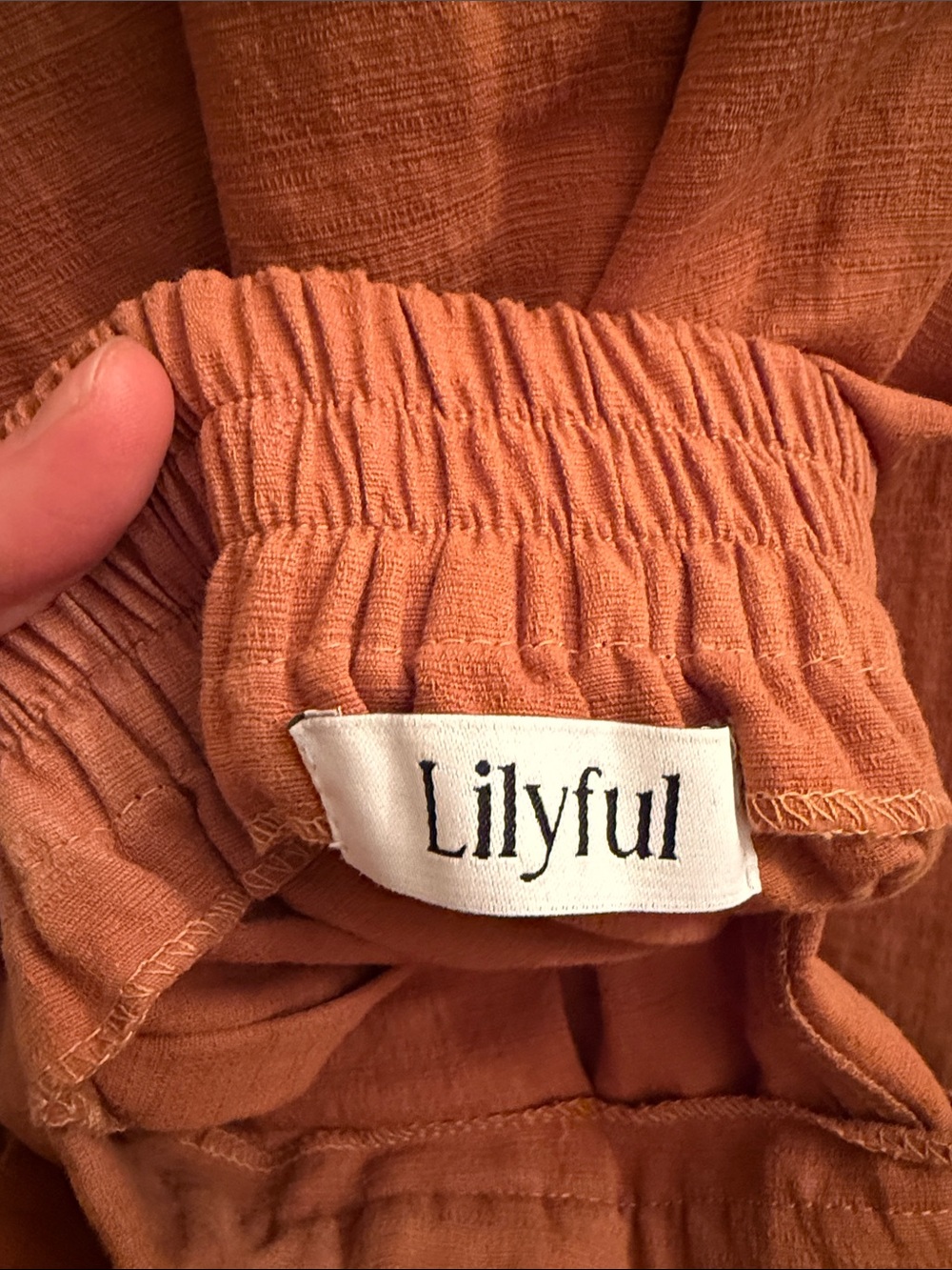Lilyful Rust-Toned Elastic Waist Pull-On Pants - Picture 5 of 15